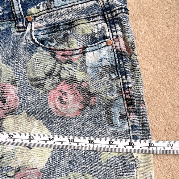 Y2K TINSEL Denim Couture garment wash floral jeans Size US 27/28 - Picture 11 of 12